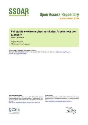 Fallstudie elektronisches vertikales Arbeitsnetz von Elancern