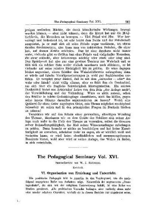 The Pedagogical Seminary Vol. XVI : (Schluß)