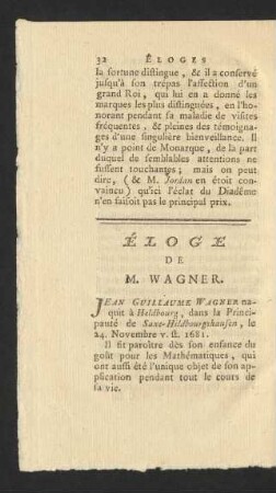Éloge De M. Wagner