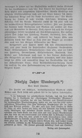 Fünfzig Jahre Wanderzeit.