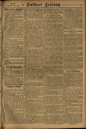 Zweite Ausgabe vom Sonntag, den 26. Februar 1922.