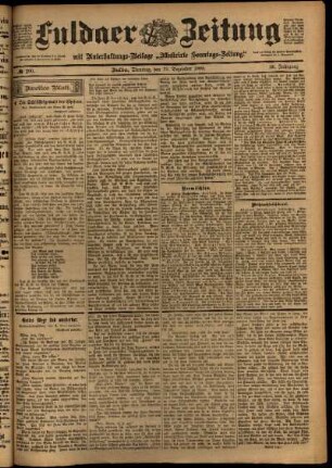 Zweite Ausgabe vom Dienstag, den 19. Dezember 1899.