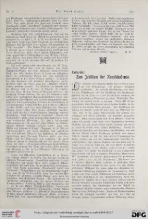 Zum Jubiläum der Kunstakademie