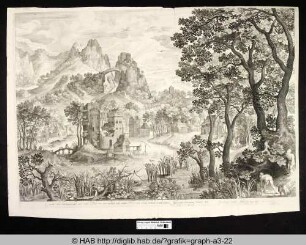 Landschaft mit einem Schnepfenjäger