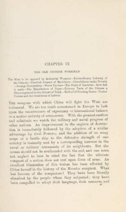 Chapter IX. The old Chinese workman