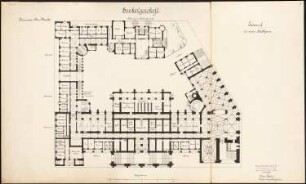 Stadthaus Schinkelwettbewerb 1898: Grundriss Sockelgeschoss 1:200