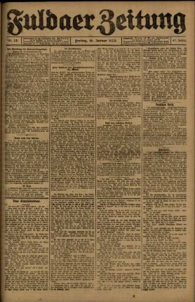 Erste Ausgabe vom Freitag, den 16. Januar 1920.