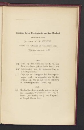 Bijdragen tot de Penningkunde van Noord-Brabant. Tweede veel verbeterde en vermeerderde druk (Vervolg van blz. 218)