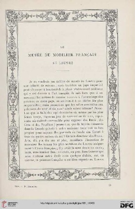 3. Pér. 25.1901: Le musée du mobilier français au Louvre