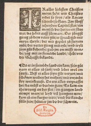 IR aller liebsten Christen || meyn/ hört wie Christus || redet so feyn/