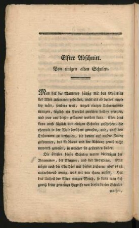 Elfter Abschnitt. Von einigen alten Schulen.