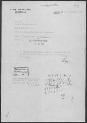 Schöntal-Rossach: Inspektionsbericht 1959