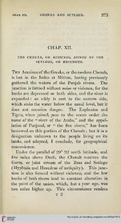 Chapter XII: The Chenar, or Acesines, joined by the Sutlege, or Hesudrus