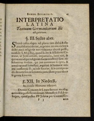 45-50, Bonor. Ecclesiast. Interpretatio Latina Textuum Germanicorum hîc allegatorum.