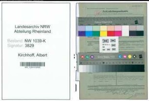 Entnazifizierung Albert Kirchhoff , geb. 08.10.1886 (Rektor)