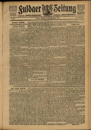 Erste Ausgabe vom Montag, den 25. November 1907.