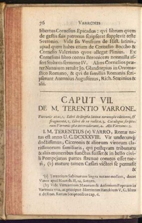 Caput VII. De M. Terentio Varrone