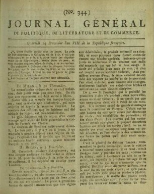 Journal général de politique, de littérature et de commerce. 1793-1802