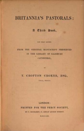 Britannia's pastorals : a third book