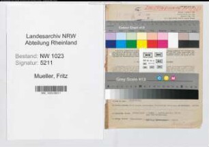 Entnazifizierung Fritz Mueller , geb. 31.12.1904 (Zollinspektor)