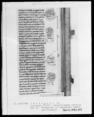 Orosius, Historiarum libri septem adversos paganos — Phantasietierchen, Folio 56recto