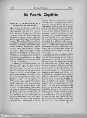 Die Parochie Ziegelheim