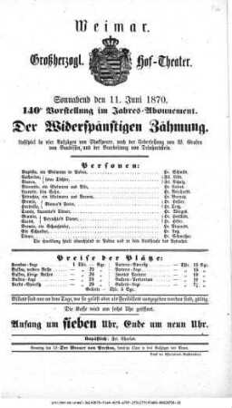Der Widerspänstigen Zähmung