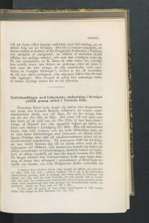 Underhandlingar med Lübeckarne, omkastning i Sveriges politik genom mötet i Vesterås 1510.