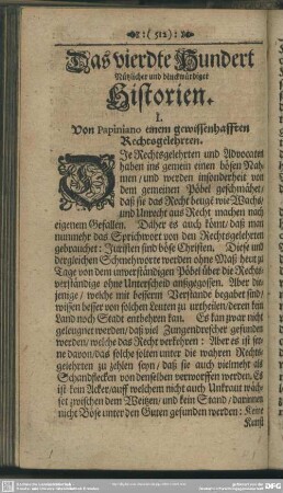 Das vierdte Hundert Nützlicher und denckwürdiger Historien