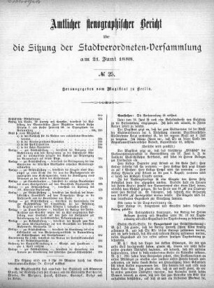No. 25, 21. Juni 1888