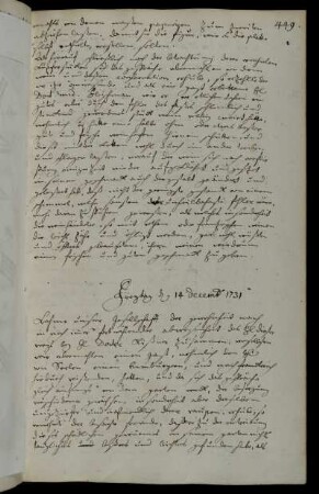 Freytag d 14 Decemb 1731