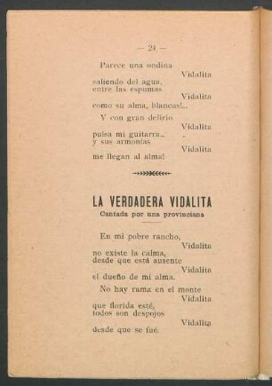 La verdadera vidalita : Cantada por una provinciana