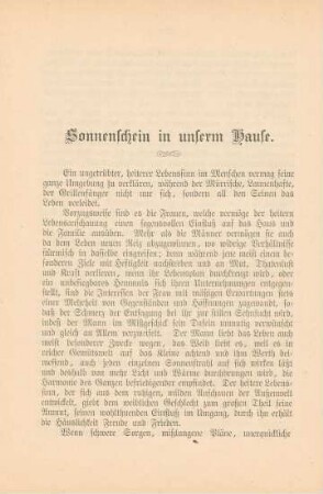 Sonnenschein in unserm Hause
