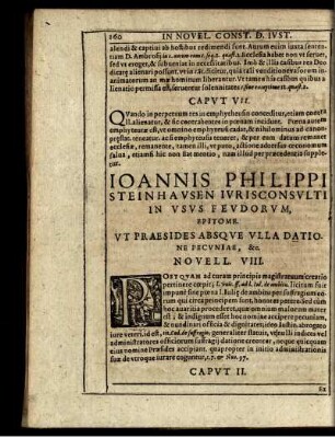 Ioannis Philippi Steinhausen Iurisconsulti In Usus Feudorum, Epitome