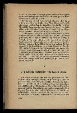 Vom Kasseler Musikleben