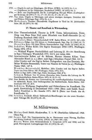 M. Militärwesen