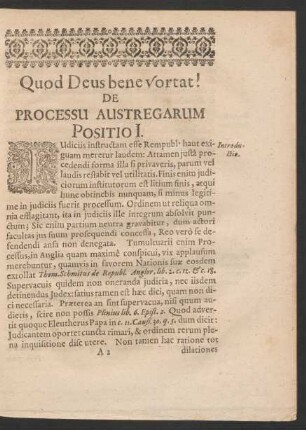 De Processu Austregarum Positio I. - XL.