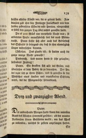 139-152, Drey und zwanzigster Abend.