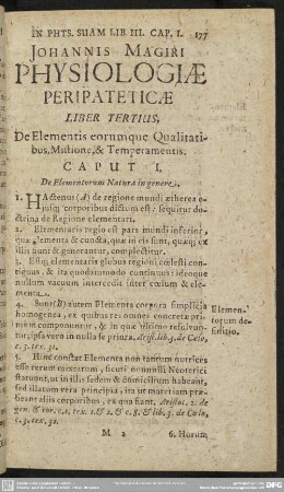 Liber Tertius. De Elementis eorumque Qualitatibus, Mistione, & Temperamentis