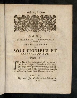 3-16, Theses De Solutionibus Et Liberationibus