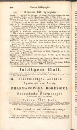 Intelligenz-Blatt.