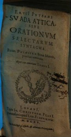 Suada Attica sive Orationum Selectarum Syntagma