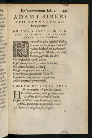 443-487, Liber Primus