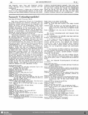 Sammelt Verkaufsgespräche