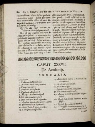 Caput XXXVII. De Academijs.