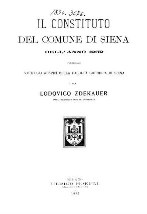 Il constituto del comune di Siena dell'anno 1262