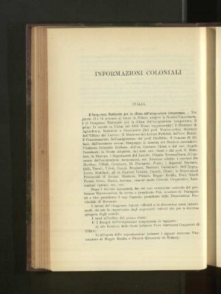 Informazioni Coloniali.