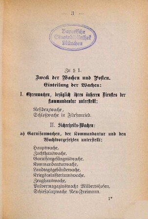 Einzel-Bestimmungen zur Garnisondienst-Vorschrift für den Standort München