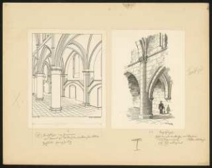 Hl.-Sophien-Kathedrale, Nikosia: Innenraumperspektiven (aus: Mittelalterliche Bauten auf der Insel Cypern. Aufnahmen und Rekonstruktionen)