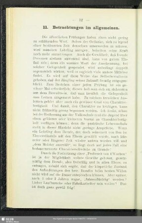 11. Betrachtungen im allgemeinen